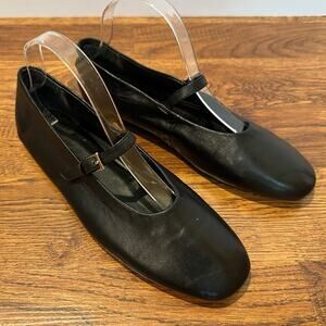 Nordstrom Maraise Leather Ballet Flats Black Women’s Size 9 Minimalist Classic